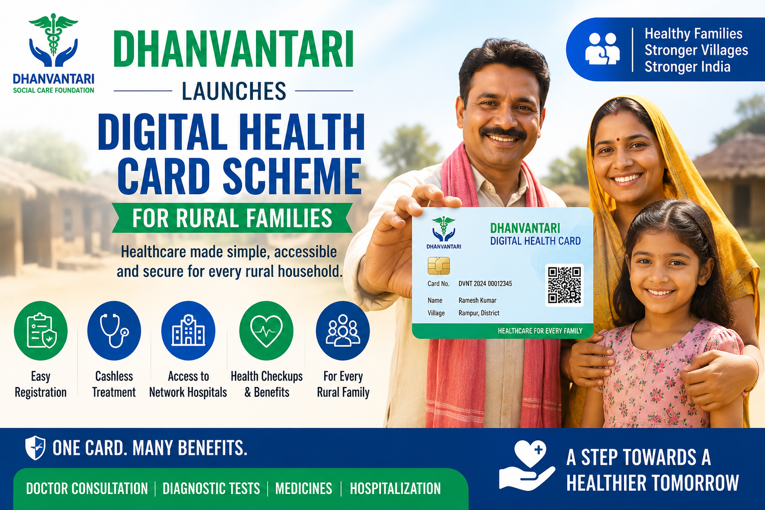 Dhanvantari Launches Digital Health Card Scheme for Rural Families